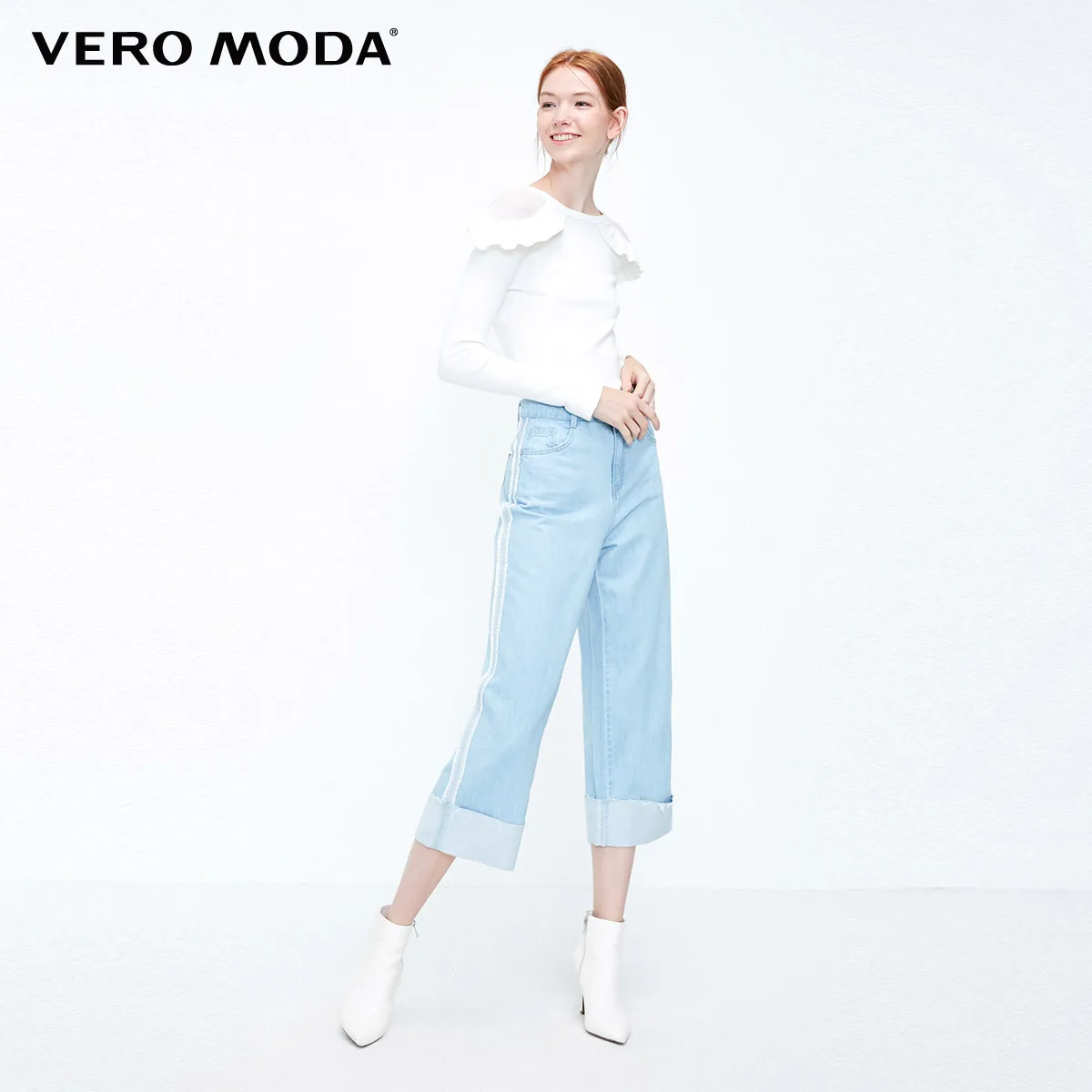 Vero Moda новые женские свободные широкие джинсы с боковым швом | 31836I515