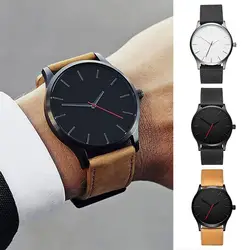 Большой циферблат часов Для мужчин кварцевые часы мужские кожаные Наручные Бизнес часы спортивные часы для Для мужчин