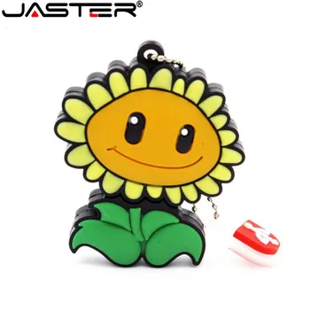 

JASTER Fashion hot selling creative U Disk 2.0 64GB 32GB 16GB 8GB 4GB cartoon real capacity sunflower USB flash drive