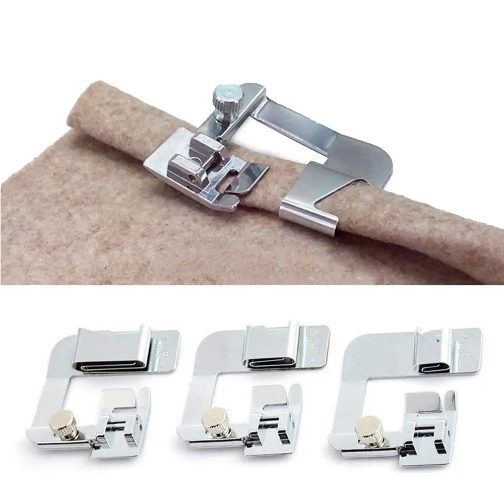 

3 Sizes Pressure Foot Sewing Machine Presser Foot Hemmer Foot Set for Singer, Brother, and Other Low Shank Adapter