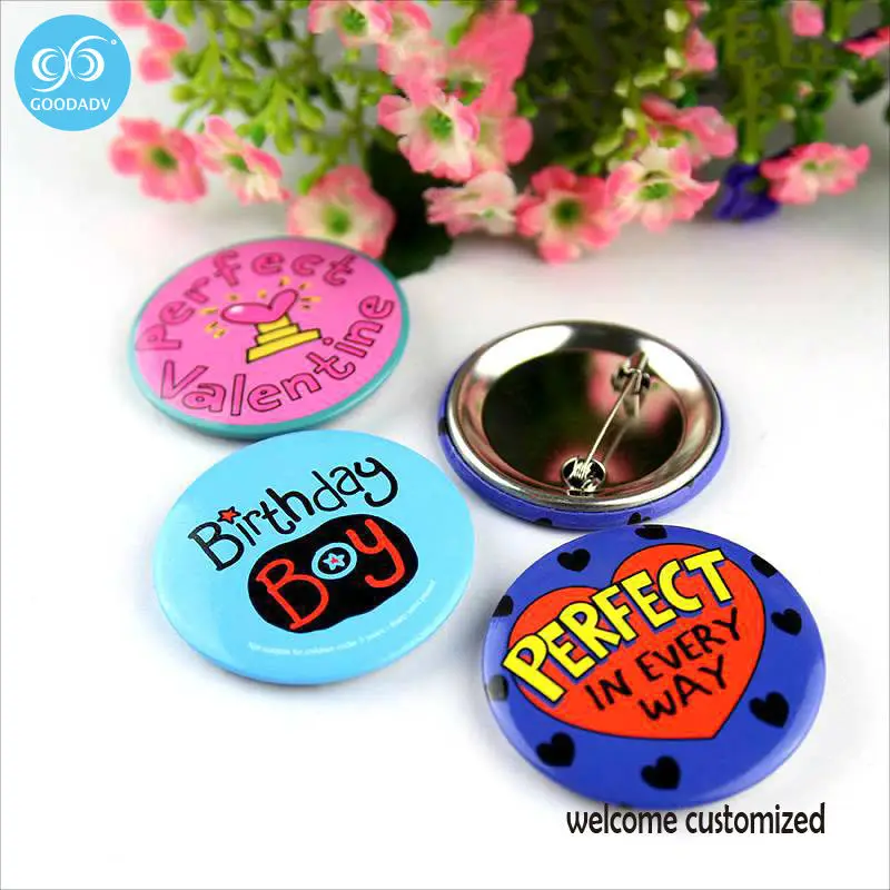 Metal Back Pin Badge Business Name Badge Custom Safety Pin Badge only