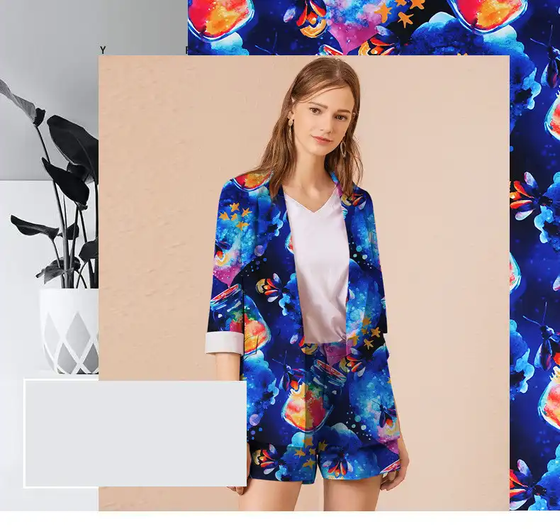 Firefly Air Layer Printing Polyester Fabric Women Summer Dress Firefly Air Layer Printing Polyester Fabric Women Summer Dress