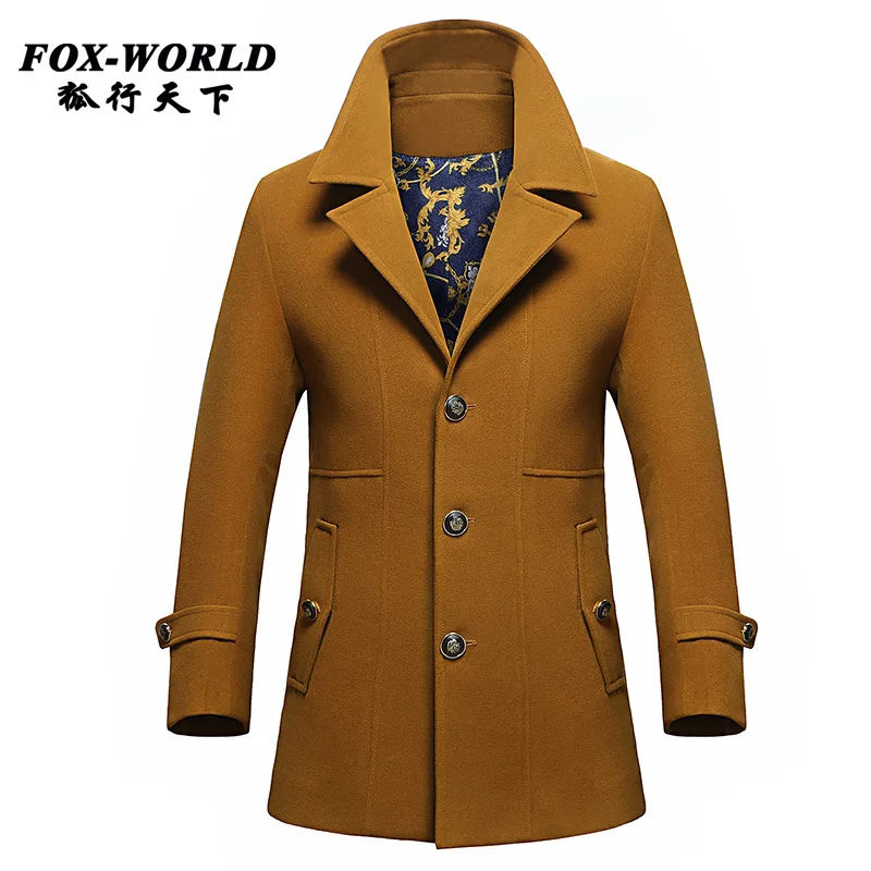 Новинка на осень-зиму двубортное шерстяное пальто мужчины подходят тонкие мужские бушлат шерстяной модные красивые пальто кашемир m-3XL - Цвет: Цвет: желтый