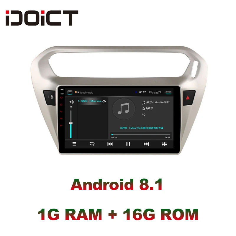 IDOICT Android 8,1 автомобильный dvd-плеер gps навигация Мультимедиа для peugeot 301 Citroen Elysee радио 2013