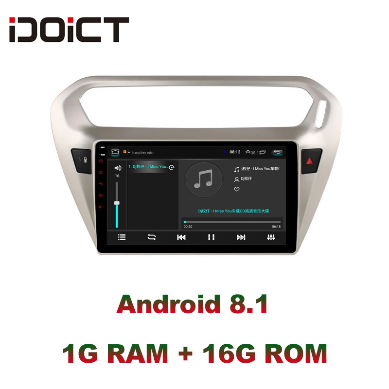 Cena IDOICT Android 8.1 samochodowy odtwarzacz dvd odtwarzacz nawigacja multimedialna gps dla peugeot 301 citroen elysee Radio 2013 2016 DSP