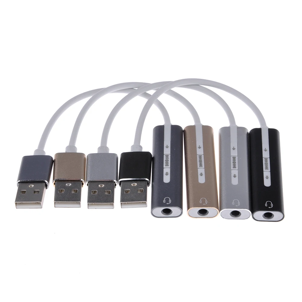 USB Type A to 3.5mm Jack Headset Stereo Audio Adapter Cable External