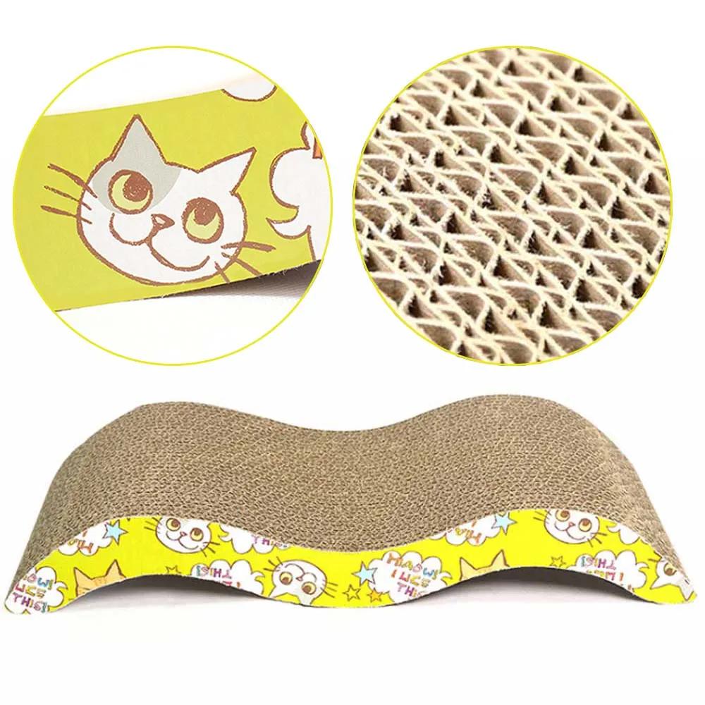 

Lovely Cat M Shape Toys Cat Scratch Board Pad Scratching Post Kitten Corrugated Paper Cats Grinding Nail Scraper Mat Mattress