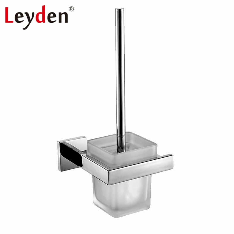Leyden высококачественный держатель для туалетной щетки со стеклянной чашкой 304 SUS нержавеющая сталь настенное крепление хромированная отделка держатель для туалетной щетки
