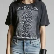 Kuakuayu HJN Vintage moda de los años 80 Post Punk banda alegría Division Unknown Pleasure Unisex camiseta Casual negro