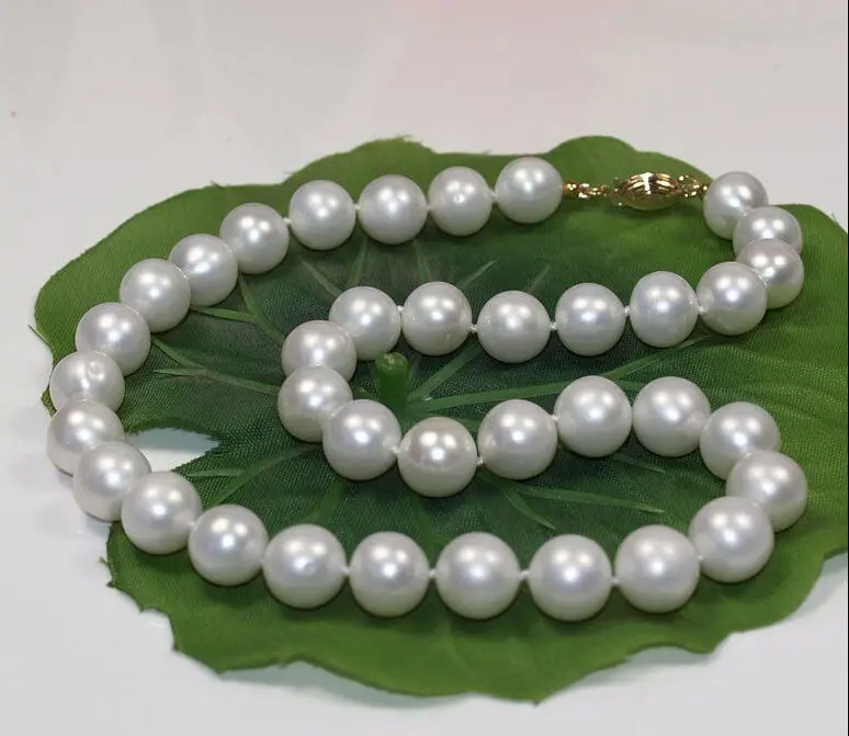

HUGE AAA+ 18" 11-12MM SOUTH SEA GENUINE WHITE PEARL NECKLACE 14KGP t a(5.18)