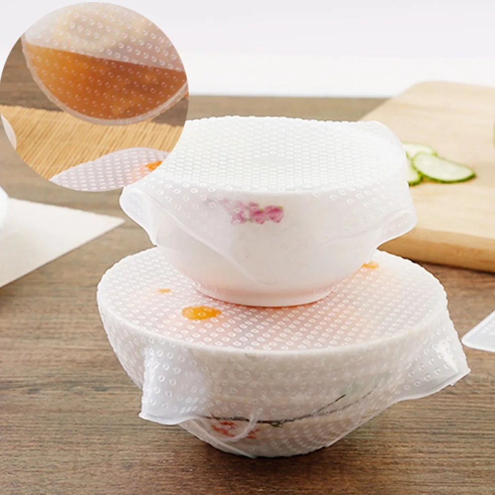 

Silicone Vacuum Food Wrap Sealing Fruit Food Fresh Storage Cover Kitchen Storage Saran Wrap Cooking Tool