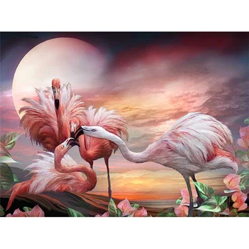 

New Needlework Diamond Painting bird sunset Square Drill Full Laid Diamond Embroidery picture Animals Home Decoration A6078R