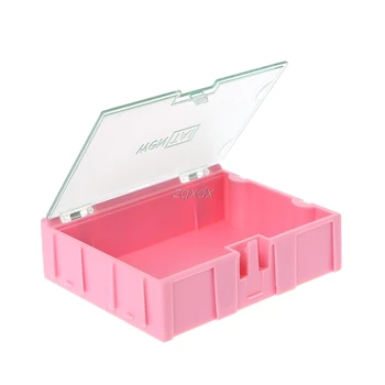 

Mini SMD SMT Electronic Box IC Electronic Components Storage Cases 75x63x21mm PINK