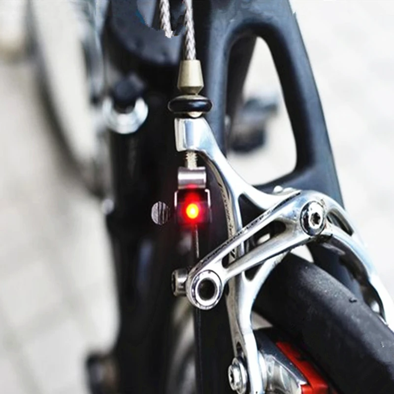 Discount MTB Mini V Brake Bike Light Tail Rear Bicycle Light Cycling LED Light High Brightness Waterproof Lamp Cycling Accessories 0