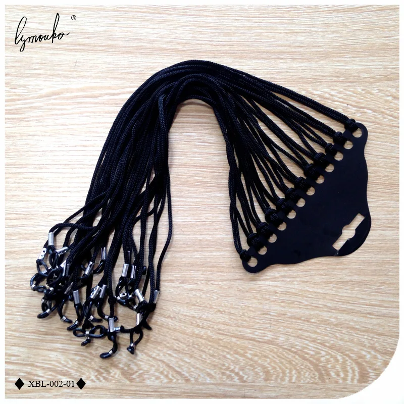 Lymouko 12pcs/Lot Black Nylon Glasses String Cord Holder Sunglasses for Tavel Eyewear Lanyard Neck Rope Strap