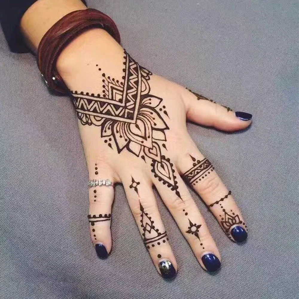 1 Pcs Hitam Putih India Henna Tattoo Pasta Warna Alami Mehndi