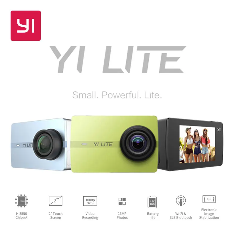 

YI Lite Action Camera With Waterproof Case 16MP Real 4K Outdoor Sports Camera WIFI 2 Inch LCD Screen 150 Degree Wide Angle Lens