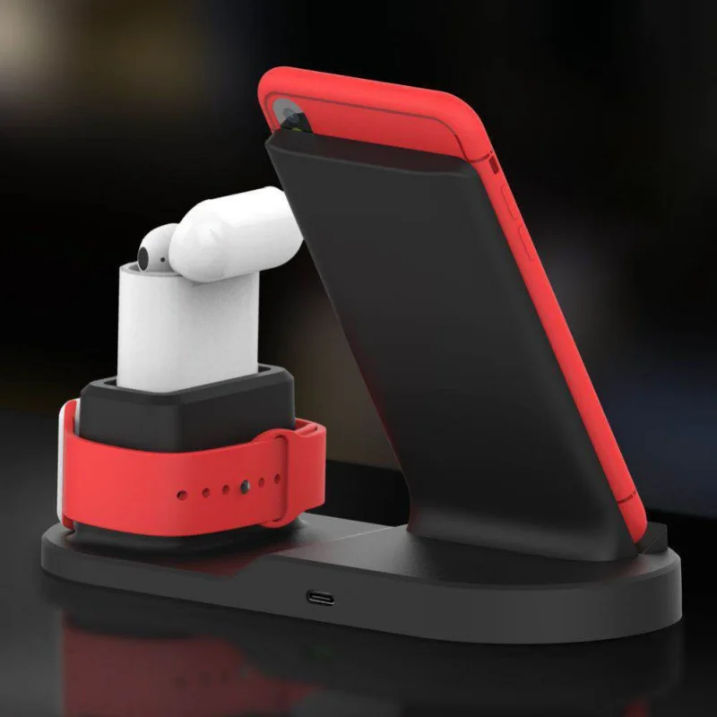 3 in 1 New Mobile Phone Watch Headphone Chargers Wireless Fast Charging Adapter Holder Stand For Apple watch Earbphone
