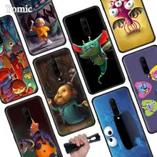 Cute Cartoon Monsters Black Soft Case for Oneplus 7 Pro 7 6T 6 Silicone TPU Phone Cases Cover Coque Shell