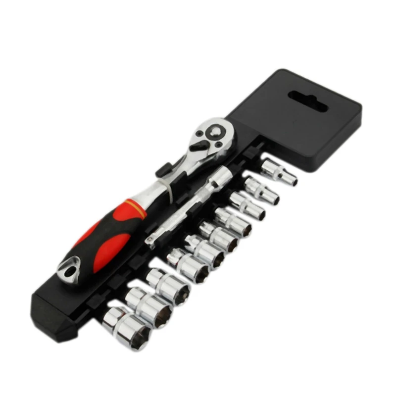 

Quick Release Reversible Ratchet Socket Wrench Set Tools with Hanging Rack 3/8 Inch Drive Sockets Set
