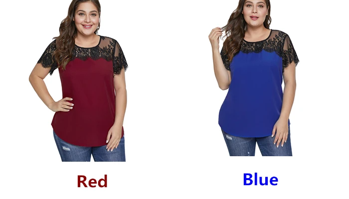 Blue-Lace-Yoke-Plus-Size-Top-LC251781-5-3_