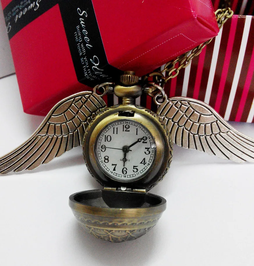 Harry Potter Necklace Steampunk Quidditch Pocket Clock watche watchin