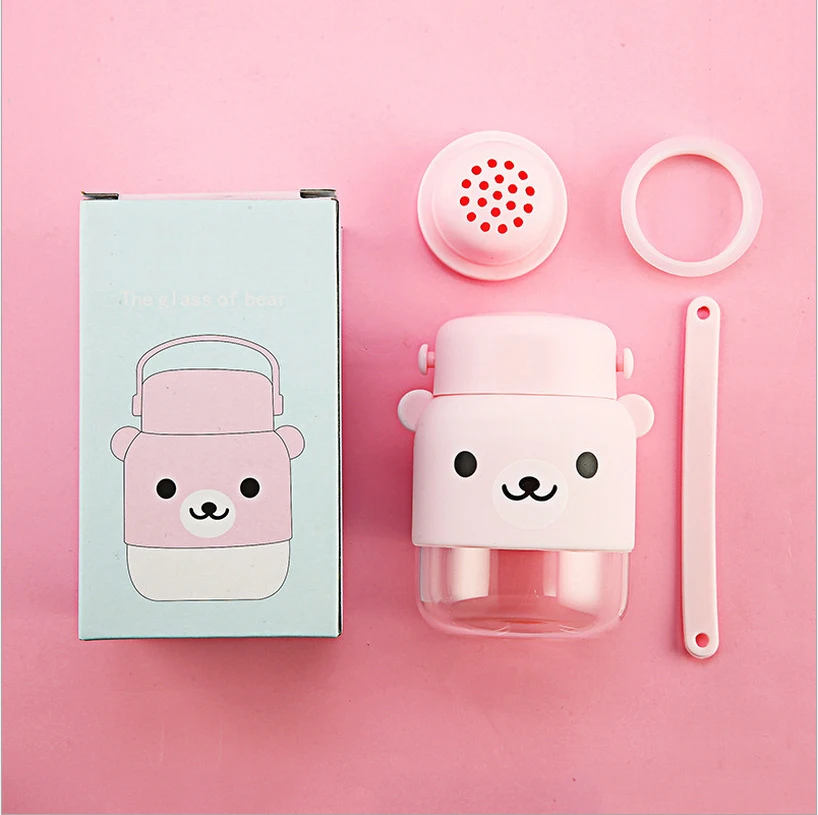 Fashion Cartoon Bear Water Bottle Creativity Portable Drinking Bottle Tea Drain Glass Water Bottles GL71 Fashion Cartoon Bear Water Bottle Creativity Portable Drinking Bottle Tea Drain Glass Water Bottles GL71