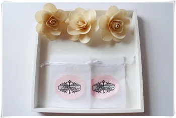 

39cm X 29cm grey organza bag with violett ribbon without logo organza gift bag Jewelry Package Pouch