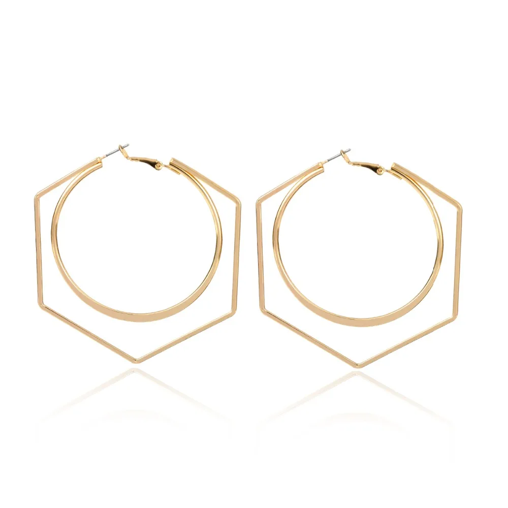 Ingemark преувеличенные модные массивные серьги корейские Золотые Большие геометрические серьги-гвоздики в форме сердца для влюбленных маленькие подарки для девушек
