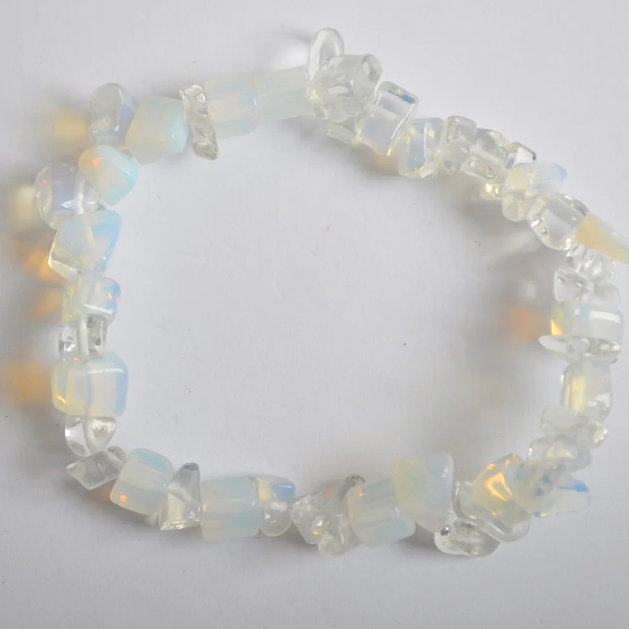 Lucky Chip Beads Light blue Opal Stretch Bracelet 8 Inch Jewelry For Gift G652 | Украшения и аксессуары