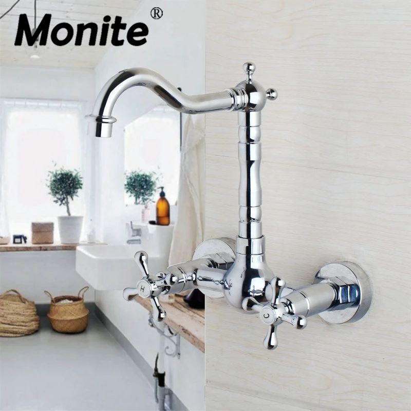 monite-360-swivel-wall-mounted-chrome-brass-bathroom-basin-faucet-vanity-sink-mixer-tap-2-handles-2-holes-water-basin-mixer-tap