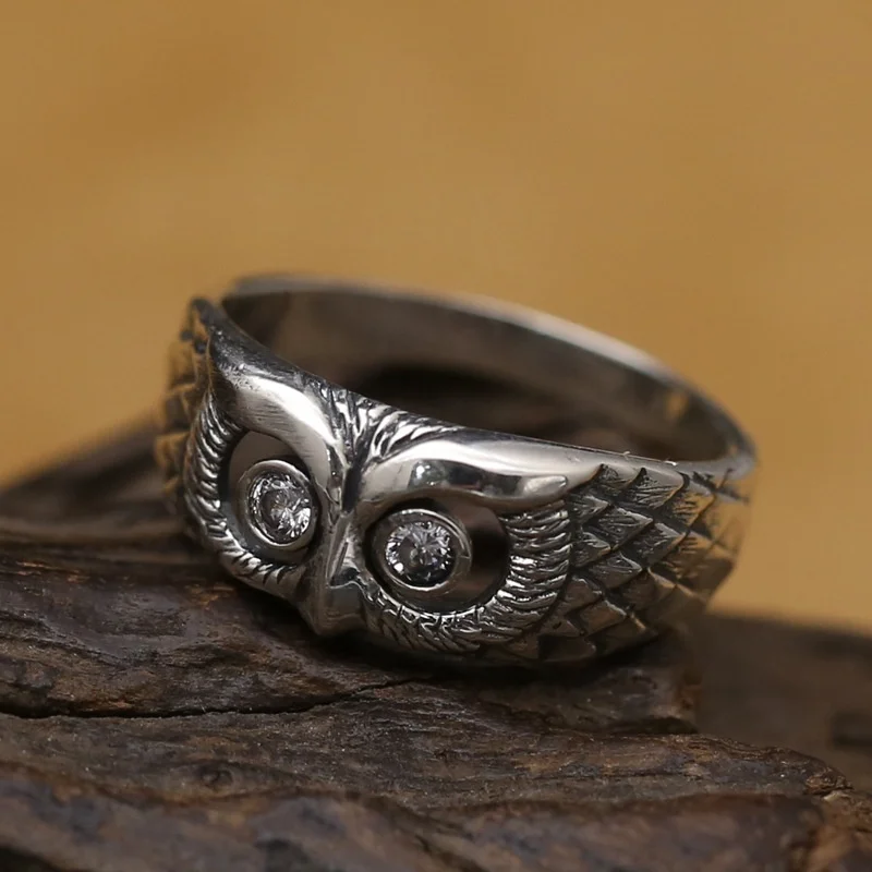 Милое женское кольцо в виде маленькой совы с животным, модное свадебное кольцо на палец из серебра 925 пробы, свадебные ювелирные изделия, обручальные кольца для женщин