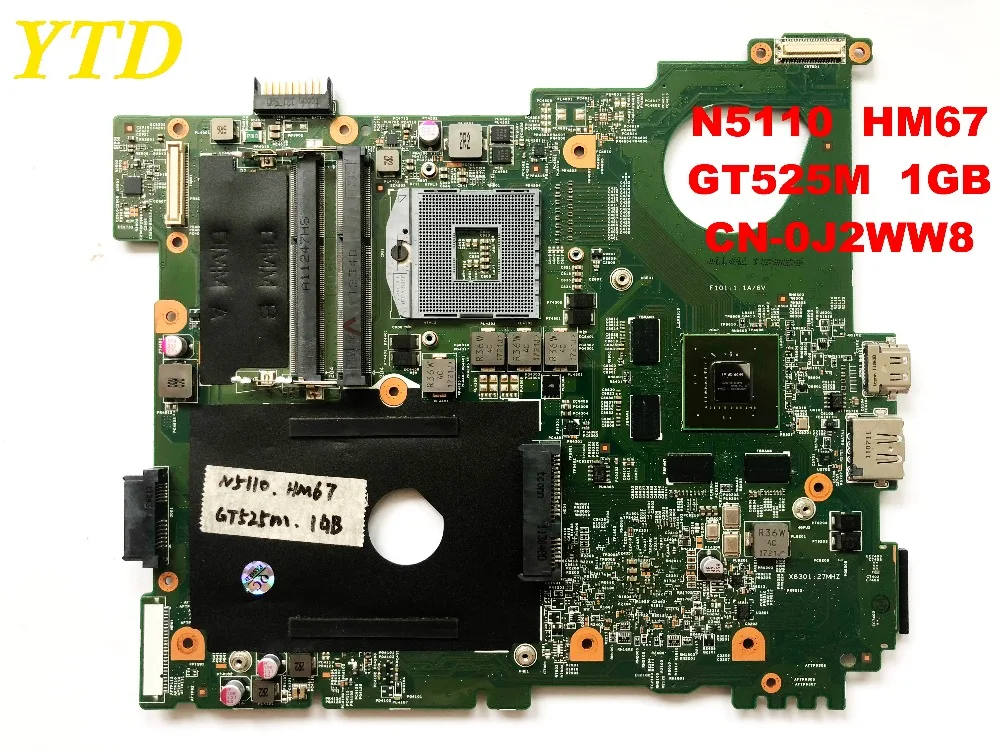 Оригинальный Для DELL N5110 Материнская плата ноутбука HM67 GT525M 1 ГБ CN-0J2WW8 0J2WW8