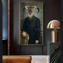 WANGART Картина на холсте ретро ностальгия джентльмен картины маслом настенные картины Ram животные постеры принты для гостиной домашний декор