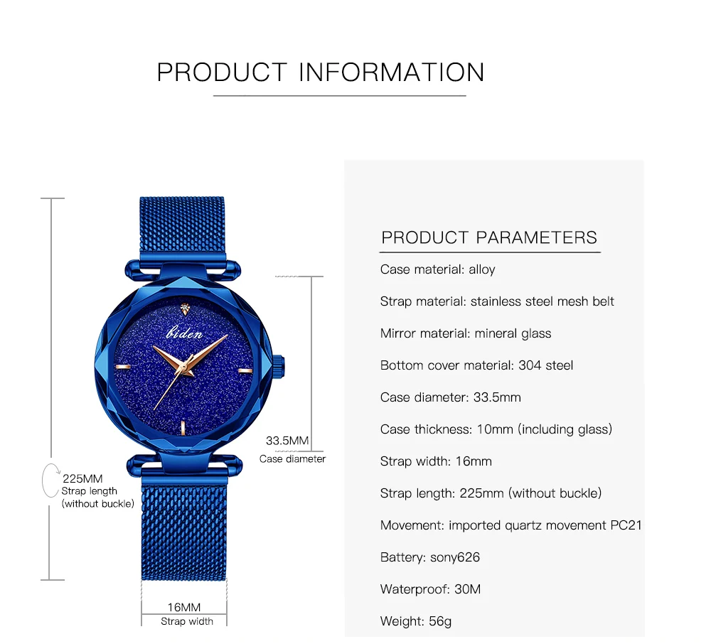 Biden Relojes Mujer Модные женские наручные часы s круглые стеклянные для женщин