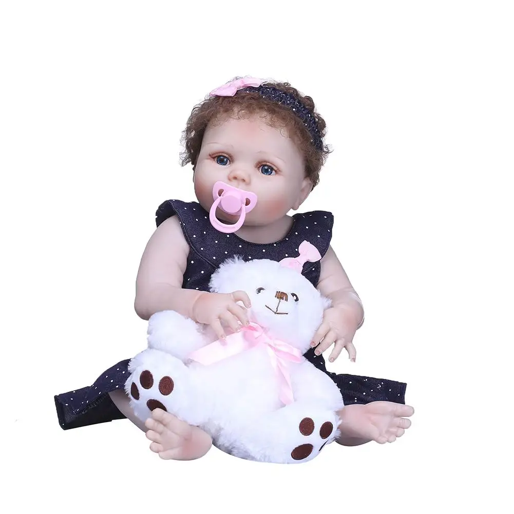 

Fashion Adorable Realistic Soft Vinyl Silicone Reborn Baby Doll with Pacifier Kids Toy