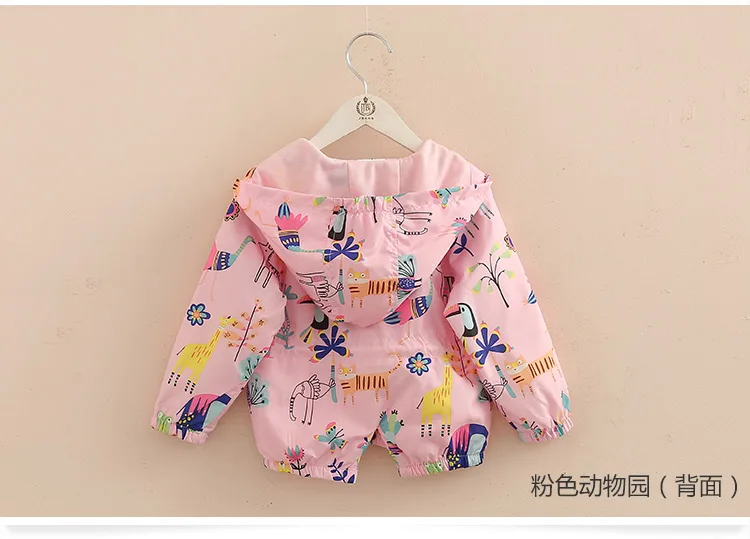 2018 Spring Female Child Children'S Clothing Baby Girl Animal Mouse Bird Painting Outerwear Hoody Jacket (8)