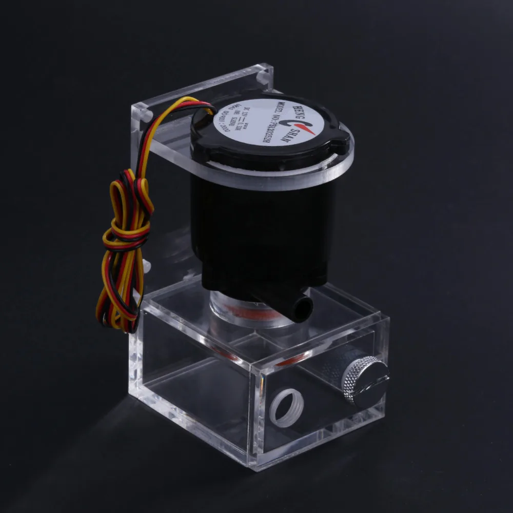 

DC 12V 4W PC Water Cooling Circulation Pump + Water Tank + G1/4 Thread Water Block DIY Kit for PC Computer Water Cooling Cooler