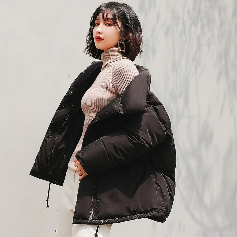 SHENGPALAE 2018 Autumn Winter Jacket Stand Collar Long