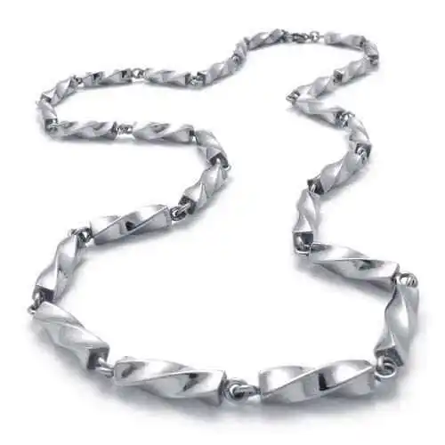 Fashion jewelry Stainless Steel Necklace Classic Gold And platinum Twist Square Chains Link Necklaces N20079 | Украшения и