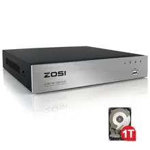 ZOSI 4 канала AHD-720P DVR безопасности DVR Регистраторы с HDMI, защита от пыли, Интернет& Смартфон пульт дистанционного управления для людей с ограниченными физическими возможностями, сигнализация с 1 ТБ HDD