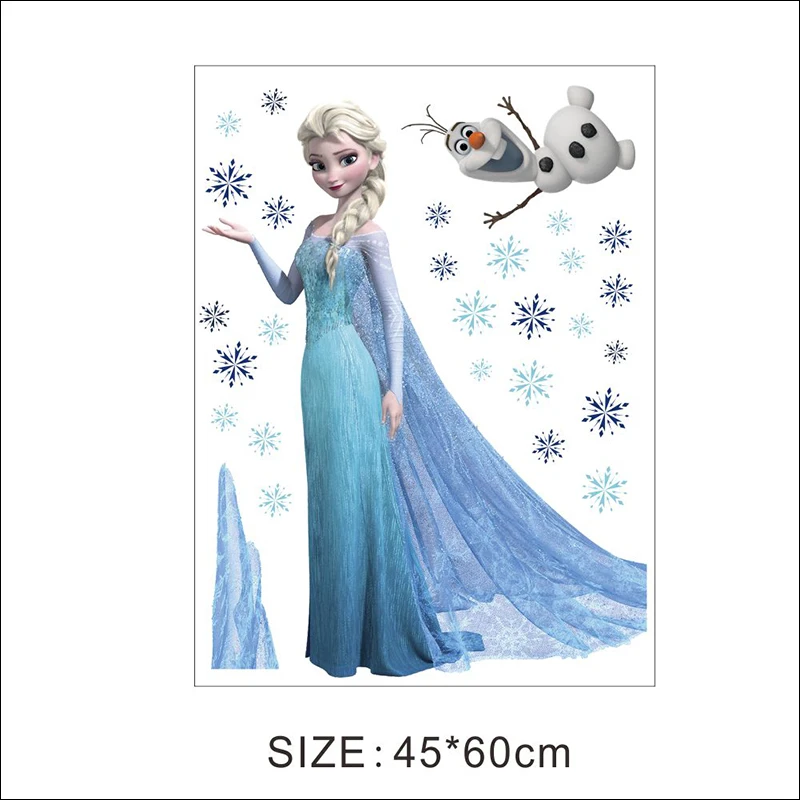 Cartoon DIY Frozen Princess Elsa Anna Wall Stickers Girl Children Room Background Decoration Removable Kids Bedroom Poster Decal Cartoon DIY Frozen Princess Elsa Anna Wall Stickers Girl Children Room Background Decoration Removable Kids Bedroom Poster Decal