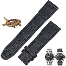 American crocodile leather strap is used for the universal Aviator IW377701 IW326501 strap.