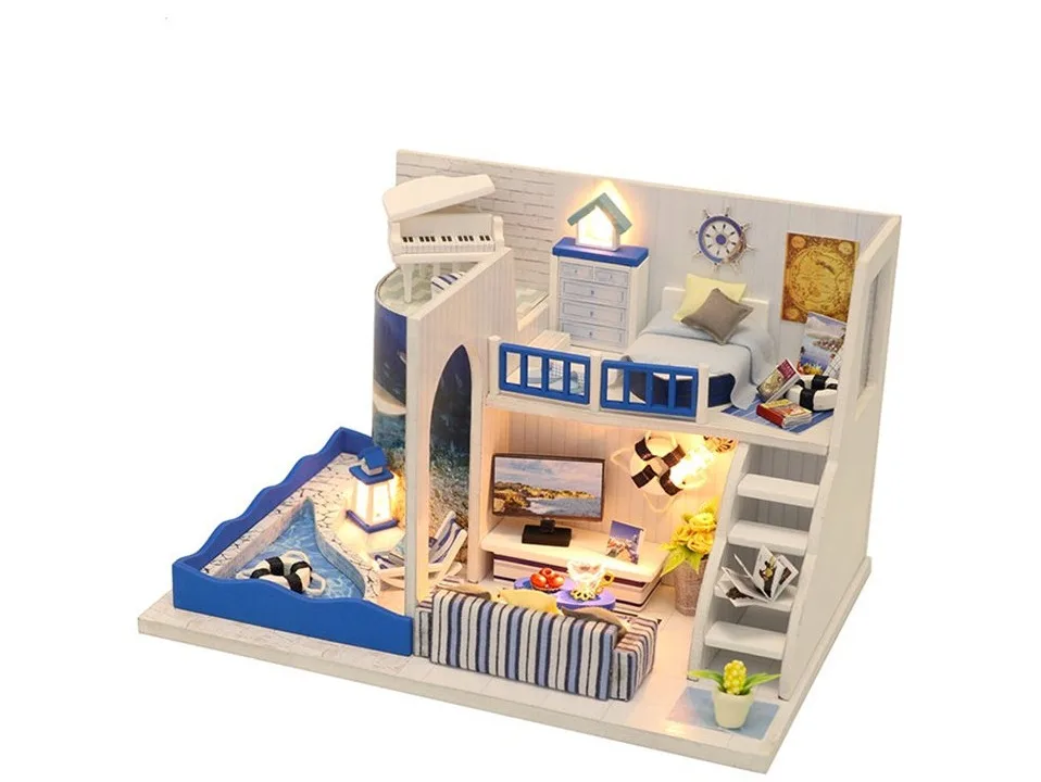 3D кукольный домик деревянные миниатюры diy крошечные Кукольный дом мебель набор игрушек для детей casette in legno casas en miniatura