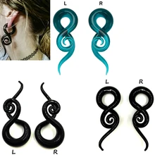 1 пара Pyrex стекло ушной Спиральный Конус Калибр ушной штекер расширитель носилки пирсинг для тоннелей на теле