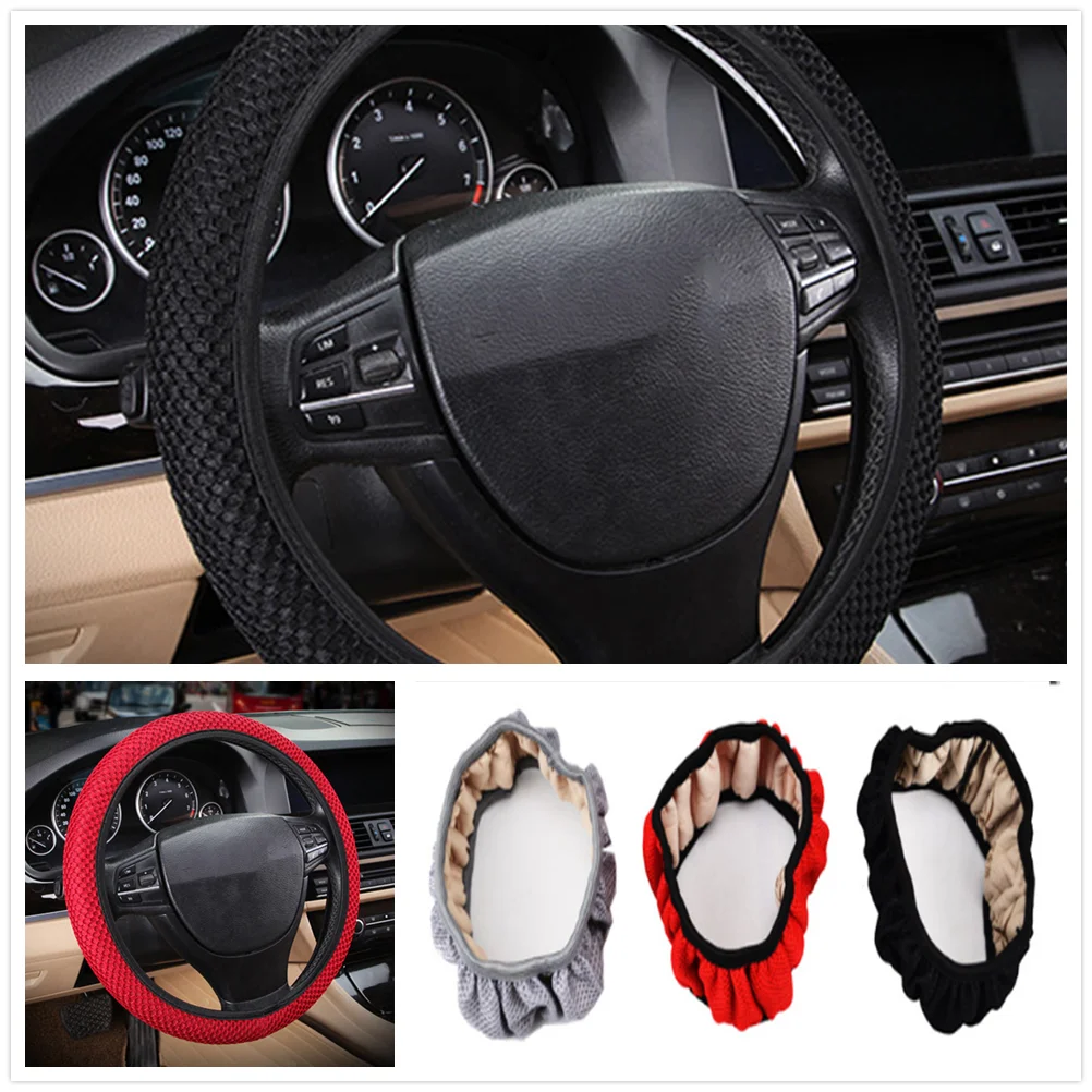 

38cm Car Steering wheel Cover Anti-Slip net styling Auto for Chevrolet Blazer Traverse Tahoe Equinox Trax Sonic FNR-X Bolt