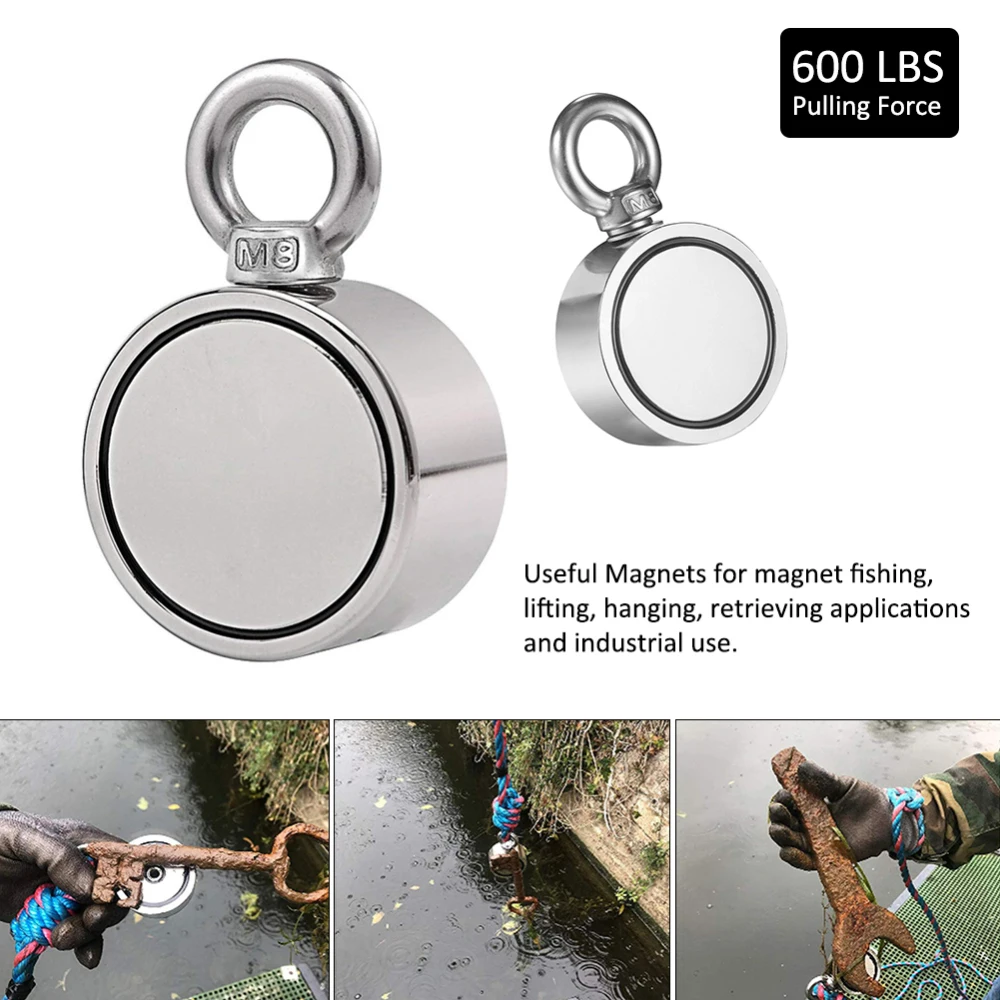 

Magnet Fishing Style Double Sided Fishing Magnet Combined Pulling Force Super Strong Neodymium Round Magnet for Magnetic Fishing