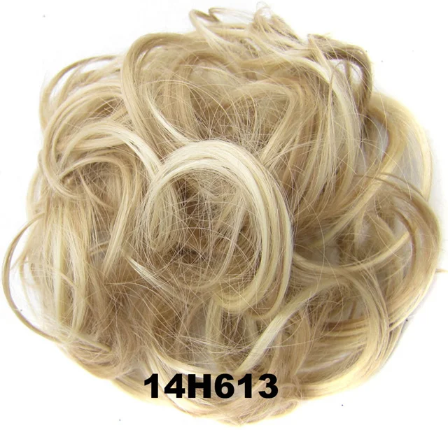 Женские Эластичные волнистые кудрявые синтетические шиньоны резинка для волос обертка для волос булочка шиньон аксессуары Q5, 30 г 44 цвета avialble 1 шт - Цвет: Q5 Color 14H613