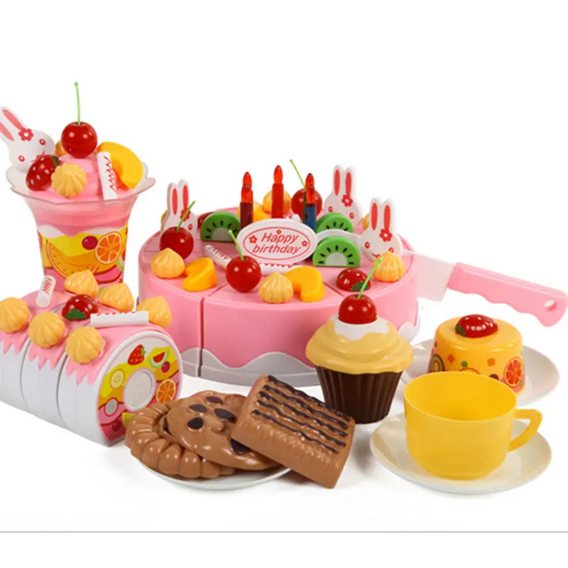 

Plastic Kitchen Birthday Cake Toy Gift For Children Kids Girls 75Pcs/Set