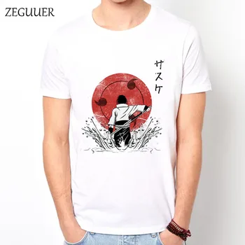 

2019 Naruto Uchiha Sasuke Itachi Tshirt Print Streetwear Harajuku Fashion Wind Cotton Round Neck Men's T-shirt Casual Clothes